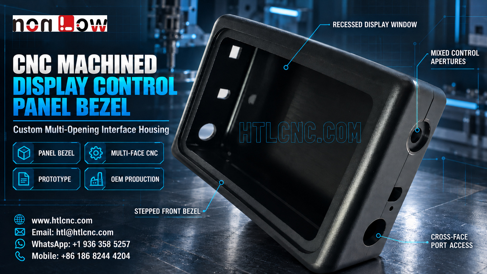 CNC Machined Display Control Panel Bezel: Window, Aperture and Cross-Face Datum Control
