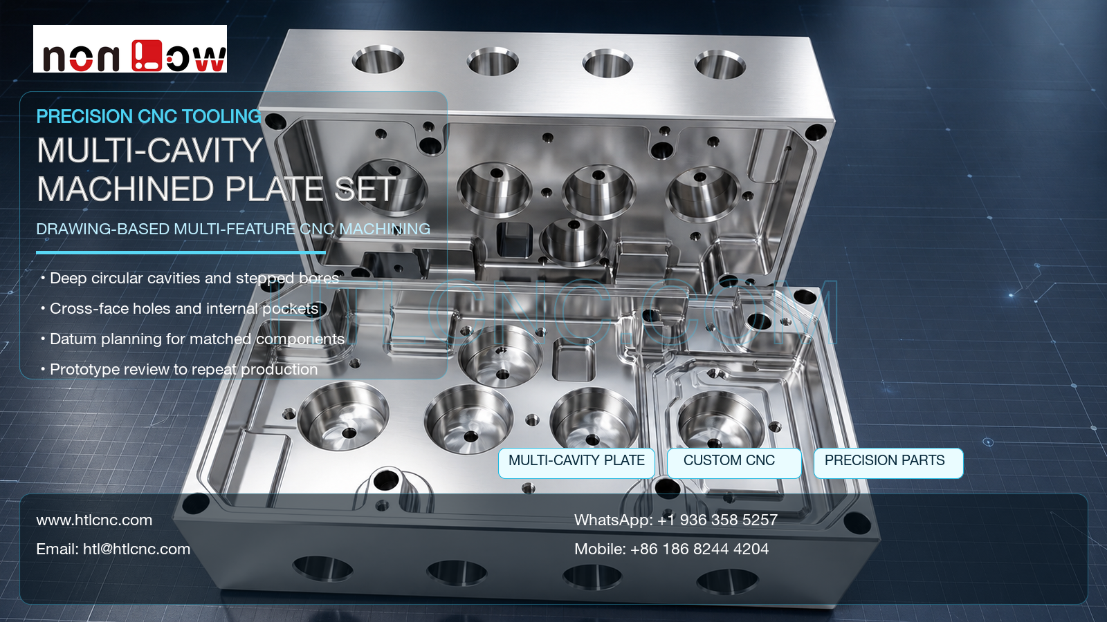 Matched Multi-Cavity Plate Set Custom CNC Machining for OEM Assemblies