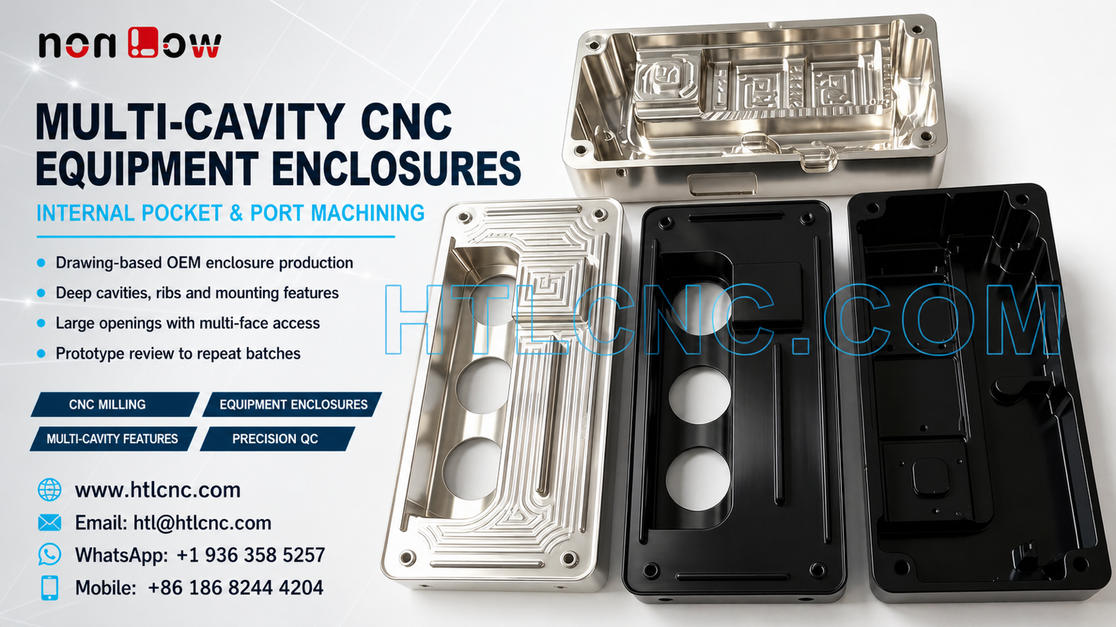 Multi-Cavity CNC Equipment Enclosure Trays with Internal Pockets and Finished Surfaces