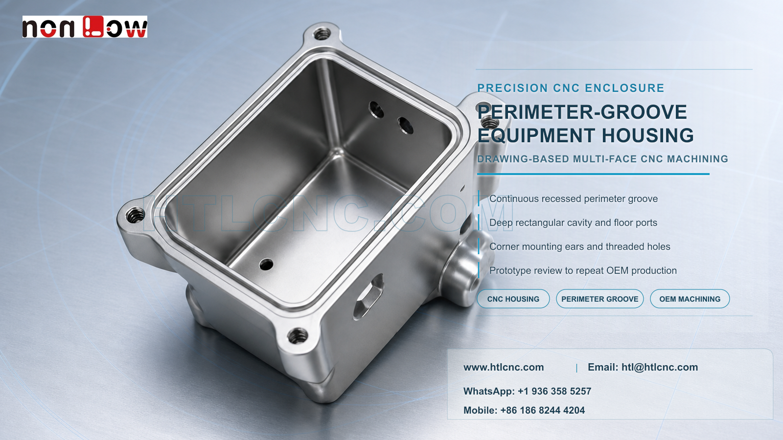 Perimeter-Groove Equipment Housing Custom CNC Machining for OEM Assemblies