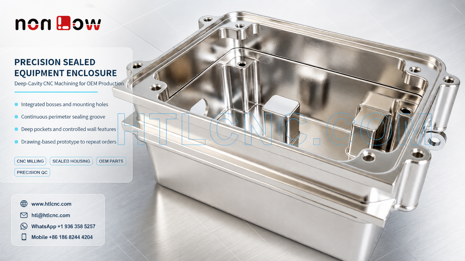 Precision Sealed Equipment Enclosure with Deep-Cavity CNC Machining