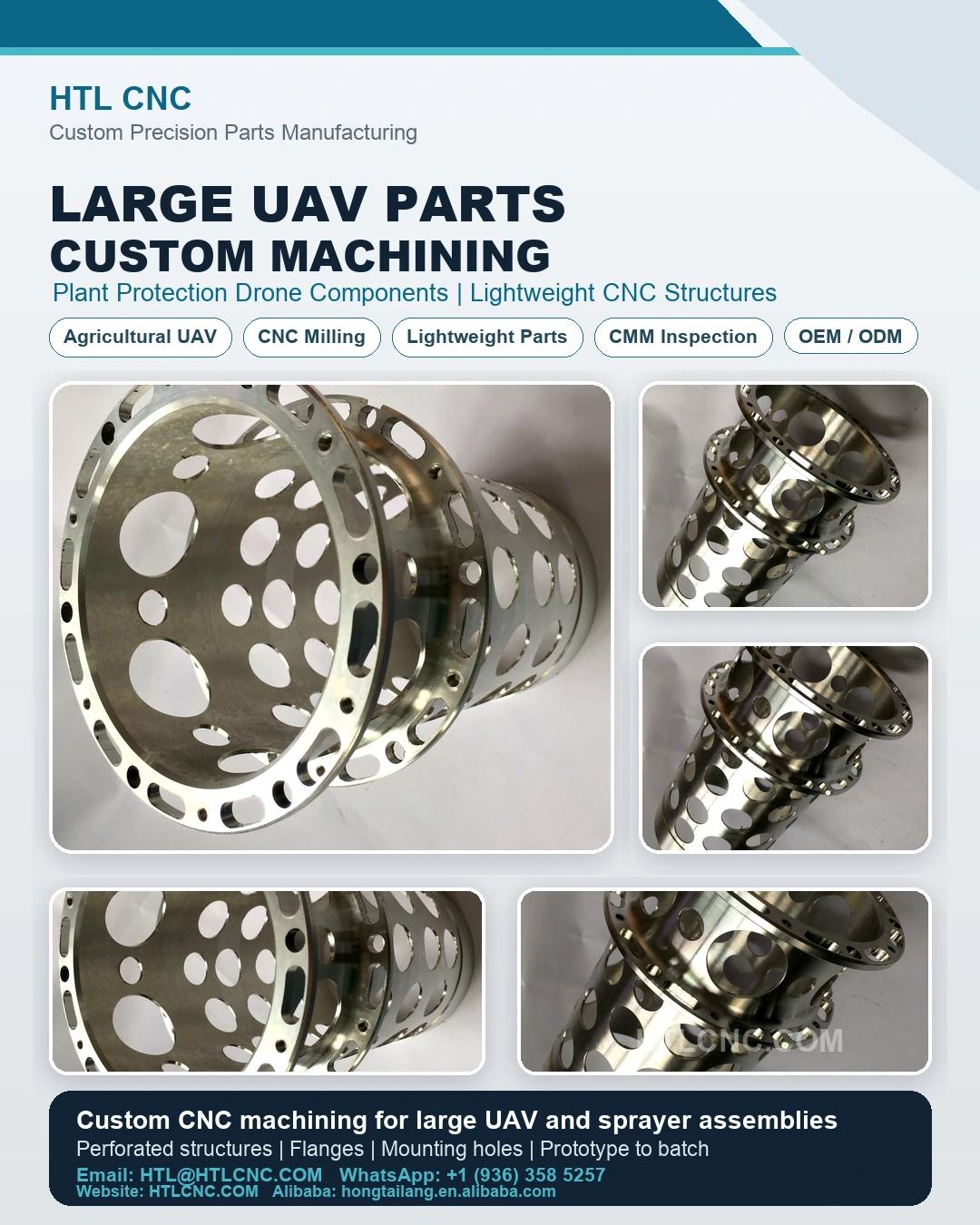 Large UAV Parts Machining for Plant Protection Drone Compone