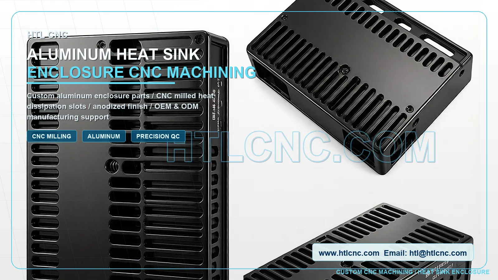 Aluminum Heat Sink Enclosure CNC Machining for Custom Electr