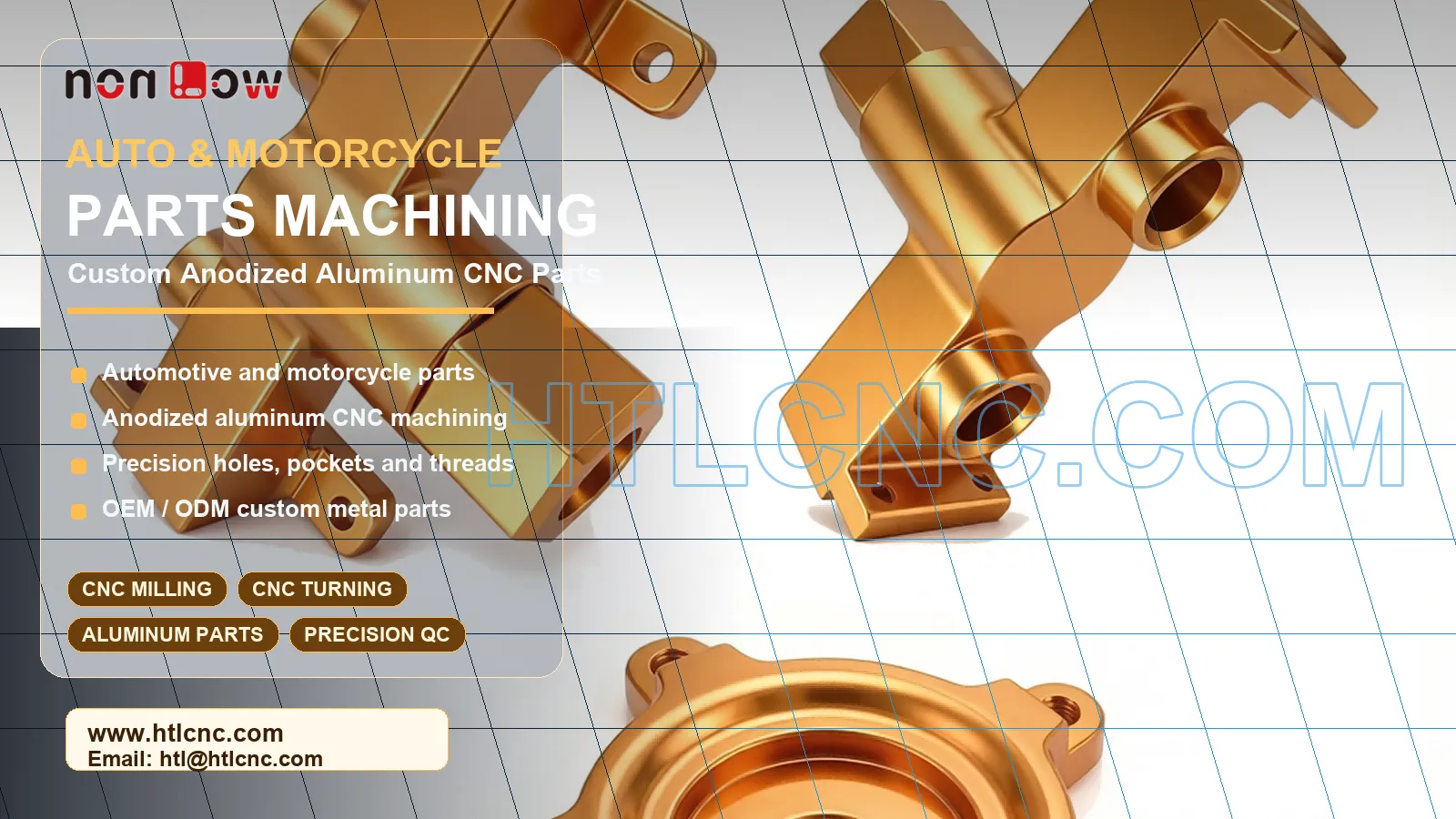 Auto and Motorcycle Parts CNC Machining for Custom Anodized 